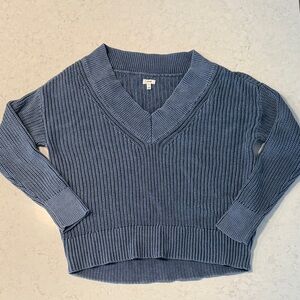 Aerie Blue V-Neck Sweater Small